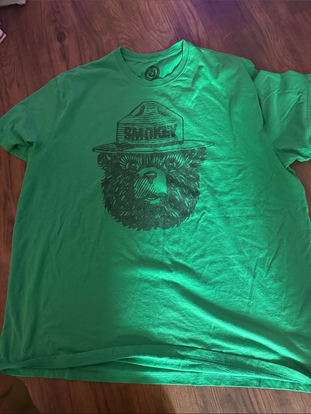 Men's Green Smokey Bear Graphic Tee - Casual Crew Neck
